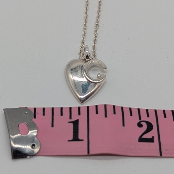 Gucci Sterling Silver Heart & G Pendant Necklace - Picture 4 of 4